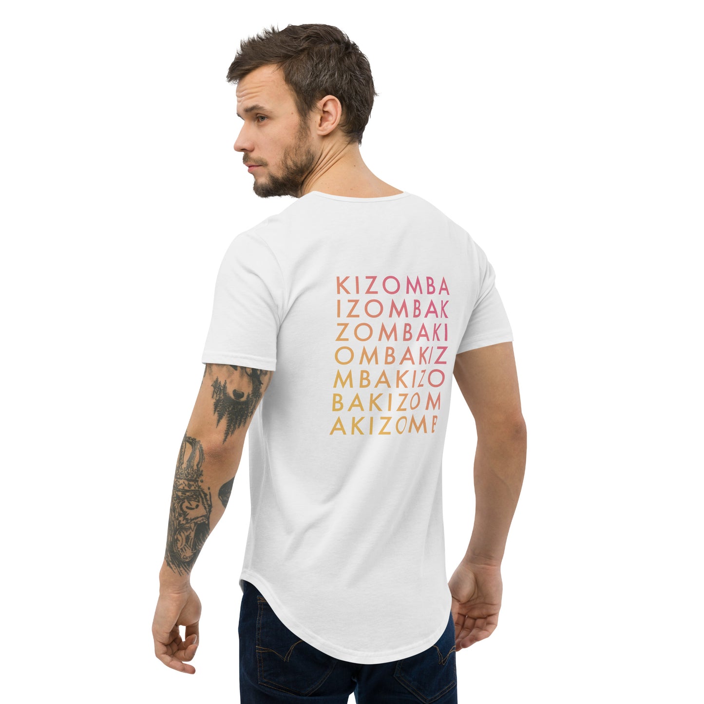 Kizomba Herren T-Shirt mit abgerundetem Saum